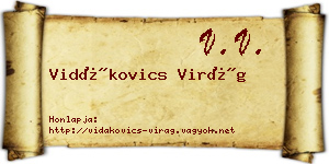 Vidákovics Virág névjegykártya