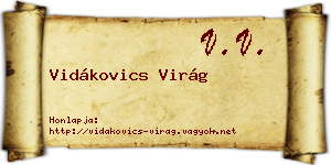 Vidákovics Virág névjegykártya